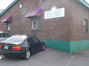 Location of the misssing Disabled Motorist Parking sign at Fresh Market in Burlngton, VT.